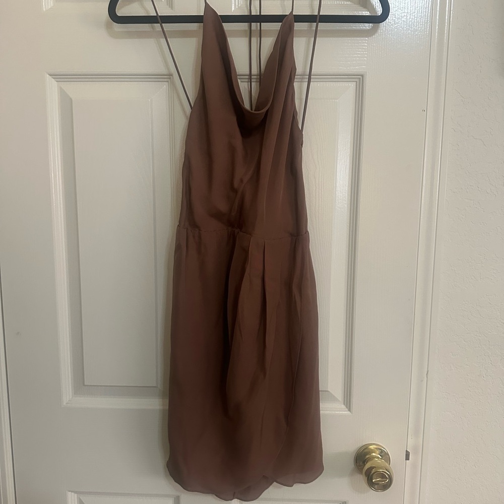 Taupe Drape Dress​ - Picture 3 of 6